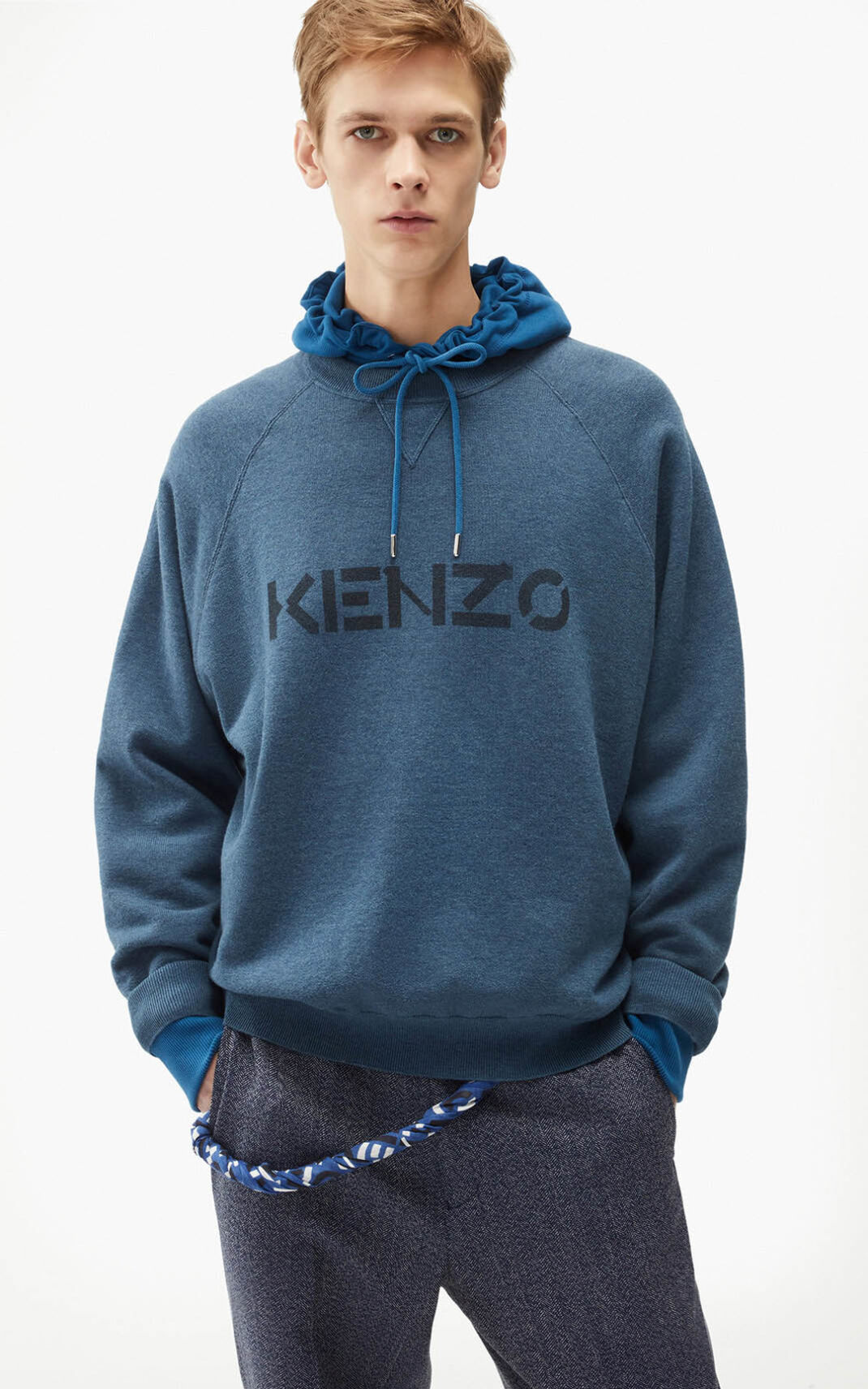 Pull Kenzo Homme logo Bleu AGROY-8549